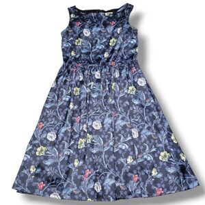 Lindy Bop Dress Size Small Women's A-Line Dress Sleeveless Satin Dress Colorful